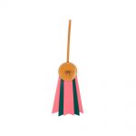 Pink Green Leather Ribbon Medal Bag Charm by Hermès - Le Dressing Monaco