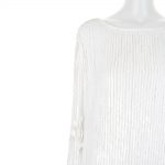 Long Sleeved White Sequin Top by Saint Laurent - Le Dressing Monaco