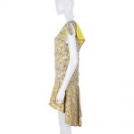 Yellow Black Nude Lace Asymmetric Dress