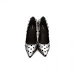 Square Heel Silver Lamé Dotted Pointy Pumps by Balenciaga - Le Dressing Monaco