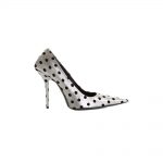 Square Heel Silver Lamé Dotted Pointy Pumps by Balenciaga - Le Dressing Monaco