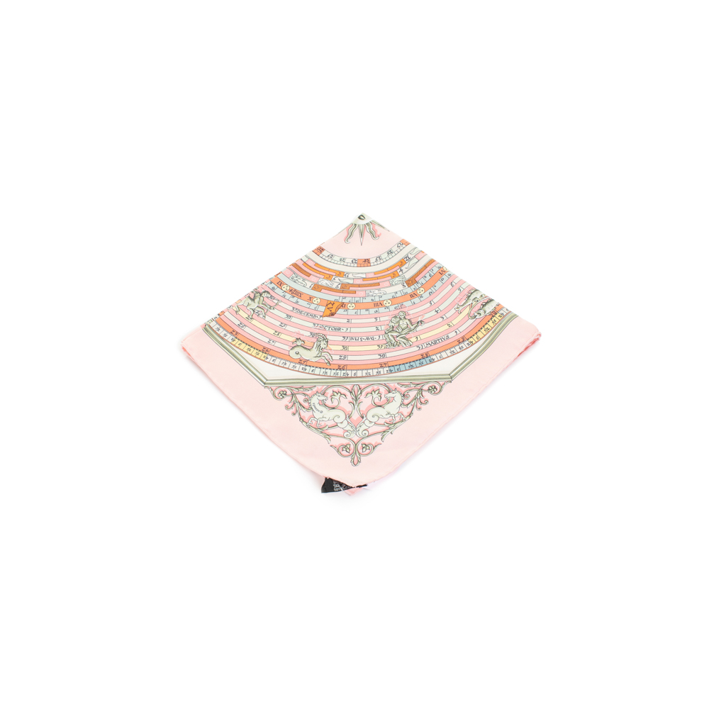 Pink Dies et Hore Silk Pocket Square by Hermès - Le Dressing Monaco