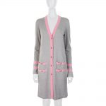 Pink And Grey Long Cardigan by Chanel - Le Dressing Monaco
