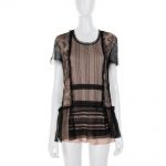 Black and Nude Lace T-Shirt by Valentino - Le Dressing Monaco