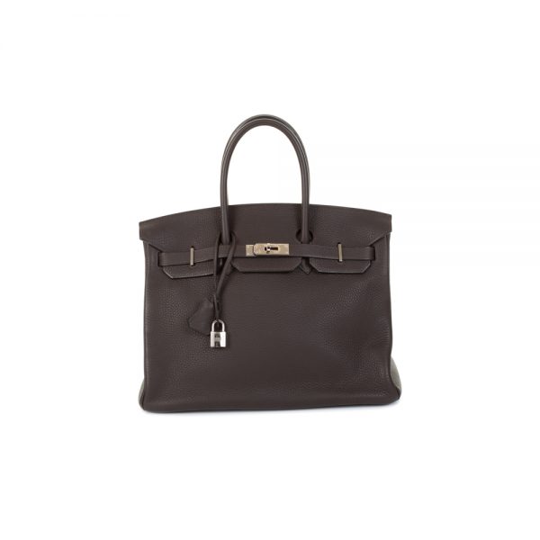 Birkin 35 Ebene Taurillon Clémence Leather by Hermès - Le Dressing Monaco