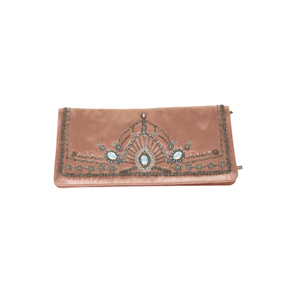 Nude Embroidered Silk Wallet by Dolce e Gabbana - Le Dressing Monaco