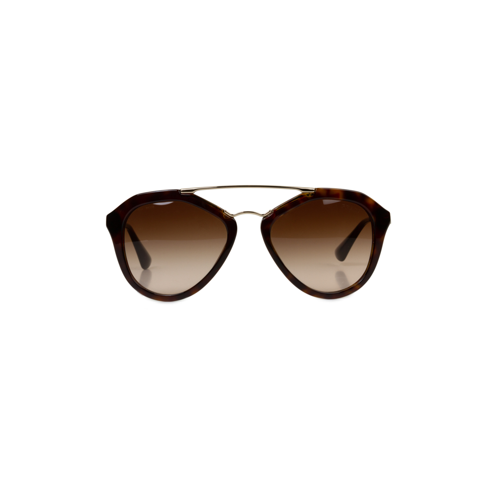 Gold Brown Sun Glasses by Prada - Le Dressing Monaco