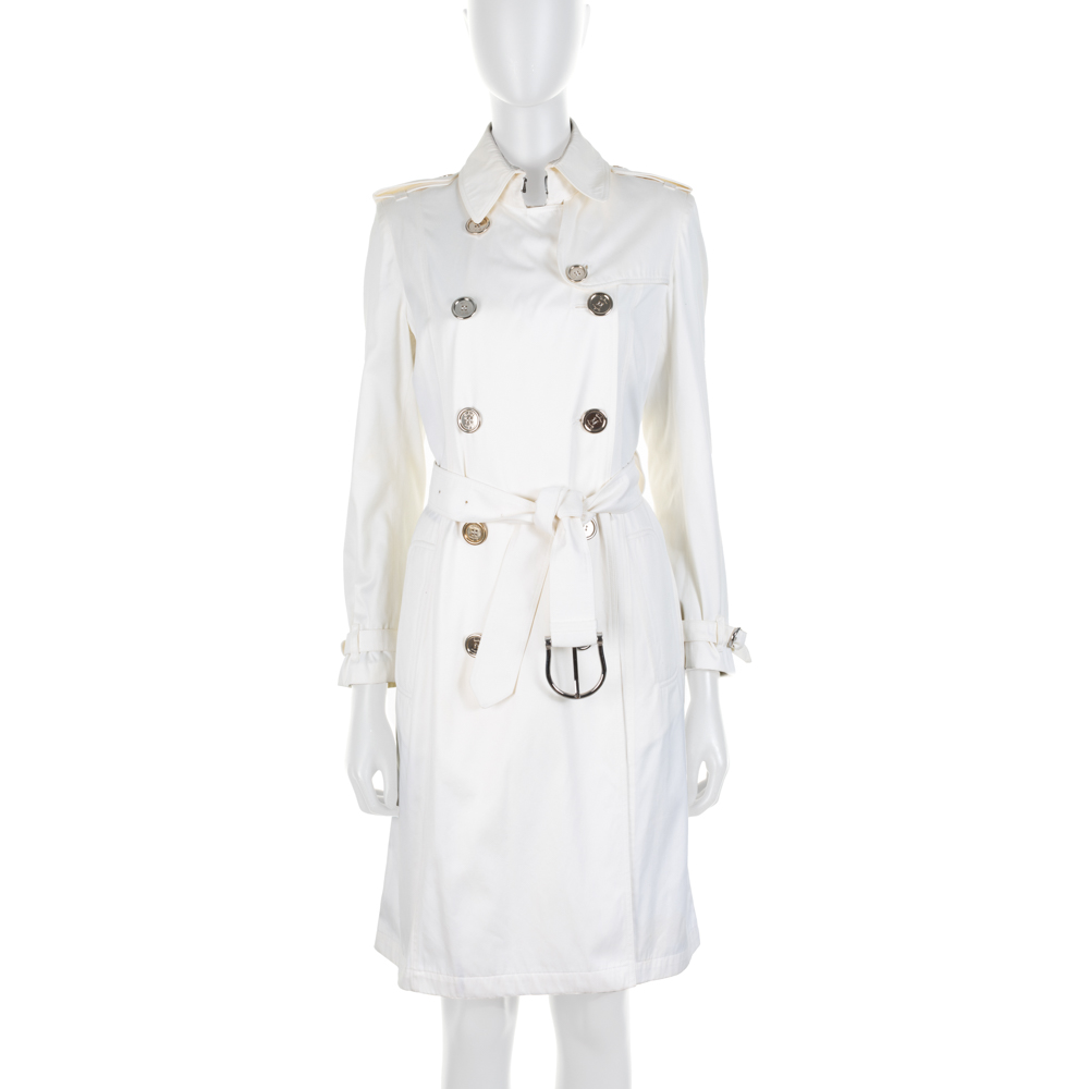 Off-White Belted Cotton Trench Coat by 