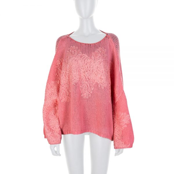 Pink Embroidered Cashmere Pullover by Ermanno Scervino - Le Dressing Monaco
