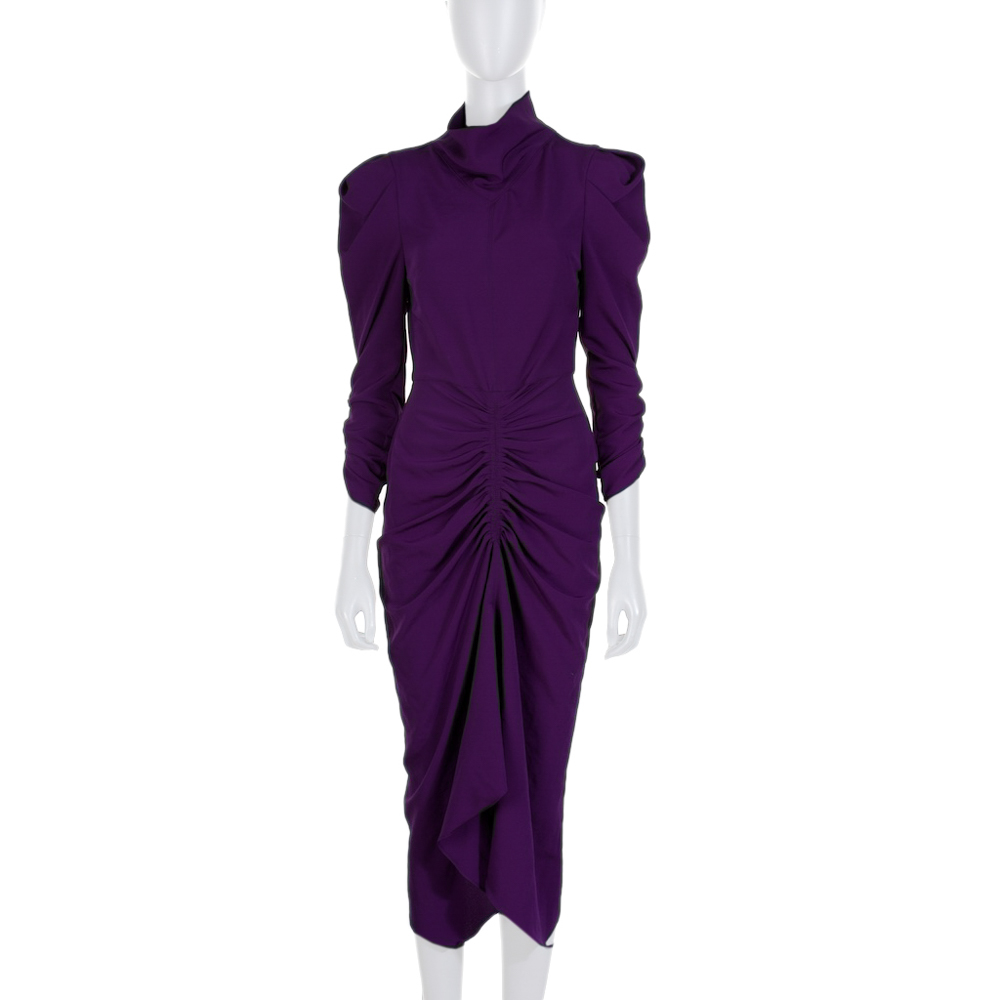 Purple Gathered Long Sleeved Dress by Isabel Marant - Le Dressing Monaco