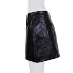 Black Leather Embellished Short Skirt by Saint Laurent - Le Dressing Monaco