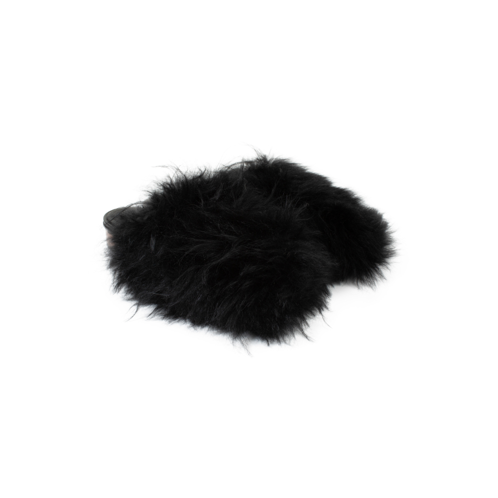 Black Leather Fur Slip-On by Chanel - Le Dressing Monaco