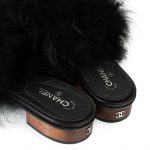 Black Leather Fur Slip-On by Chanel - Le Dressing Monaco