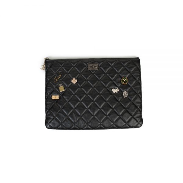 Black Lucky Charms Leather Wallet by Chanel - Le Dressing Monaco