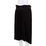 Black Asymmetric Midi Pleated Skirt by Balenciaga- Le Dressing Monaco