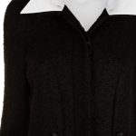 Black White Removable Collar Boucle Jacket by Chanel - Le Dressing Monaco