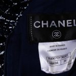 Blue White Long Sleeved Boucle Dress by Chanel - Le Dressing Monaco