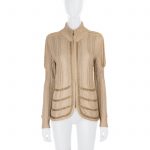 Gold Chain Embellished Zipped Cardigan by Chanel - Le Dressing Monaco