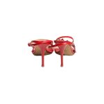 Red Leather L’Amour Ankle Strapped Sandals by Valentino - Le Dressing Monaco