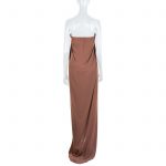 Brown Long Splitted Bustier Dress by Lanvin - Le Dressing Monaco
