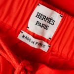 Orange Buttoned Cotton Short Suit by Hermès - Le Dressing Monaco