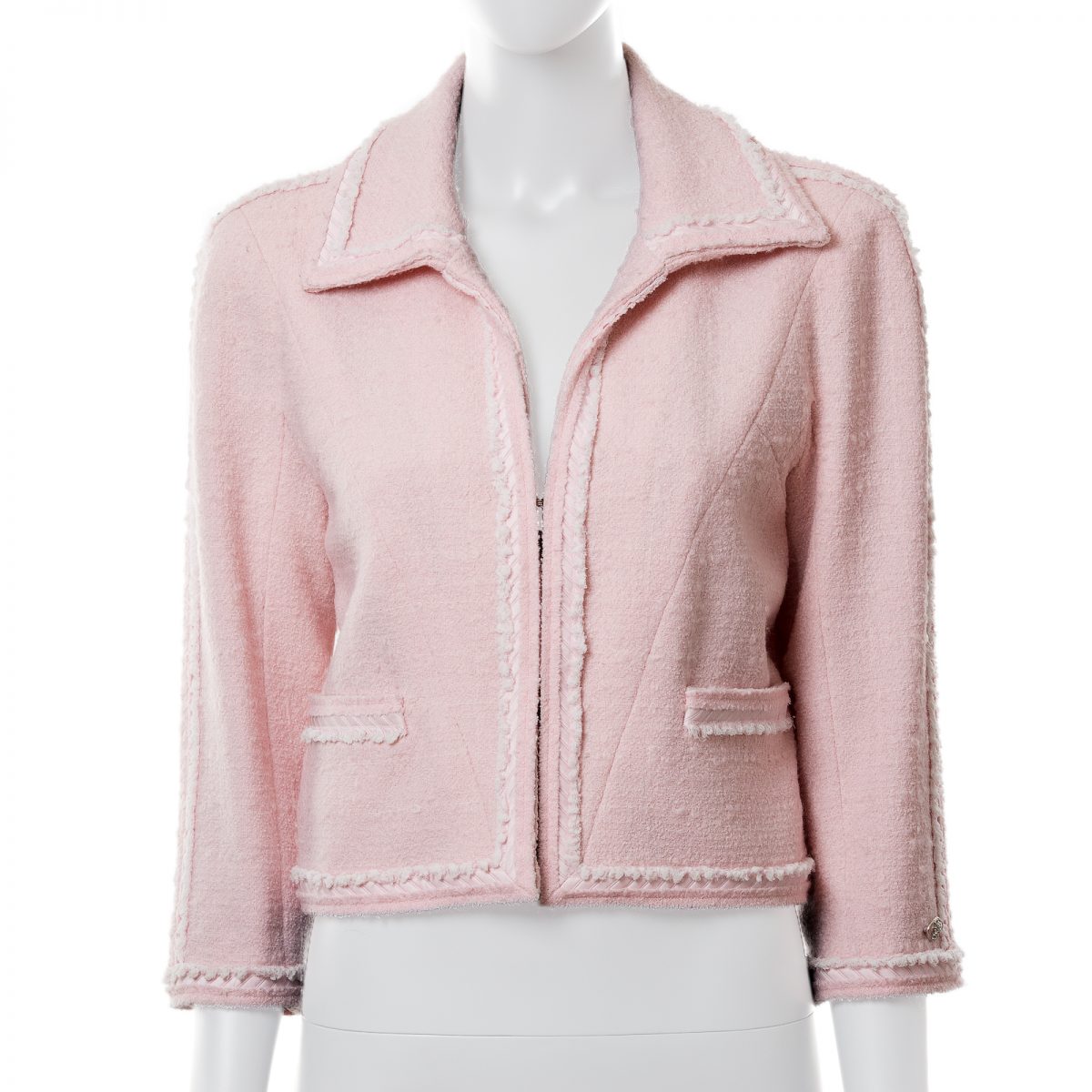 chanel pink leather jacket