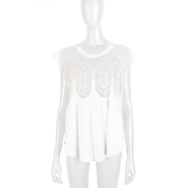 Off-White Lace Embellished Top by Chloe - Le Dressing Monaco