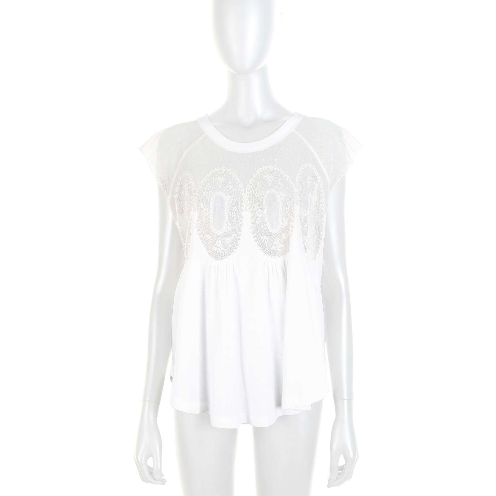 Off-White Lace Embellished Top by Chloe - Le Dressing Monaco