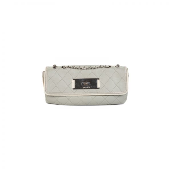 Grey East West Mademoiselle Quilted Flap Bag by Chanel - Le Dressing Monaco