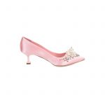 Pink Square Tipped Kitten Heel Satin Pumps by Miu Miu - Le Dressing Monaco