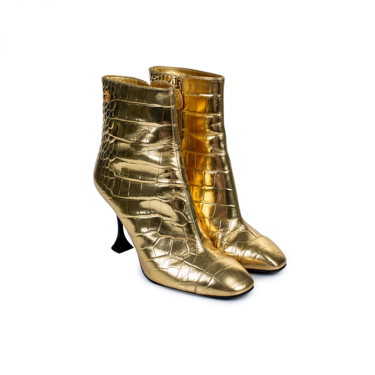 chanel boots gold