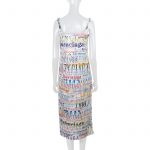 Crystal Embellished Printed Jersey Midi Dress by Balenciaga - Le Dressing Monaco