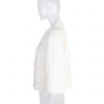 White Leather Collar Boucle Jacket by Chanel - Le Dressing Monaco