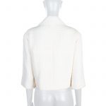 White Leather Collar Boucle Jacket by Chanel - Le Dressing Monaco