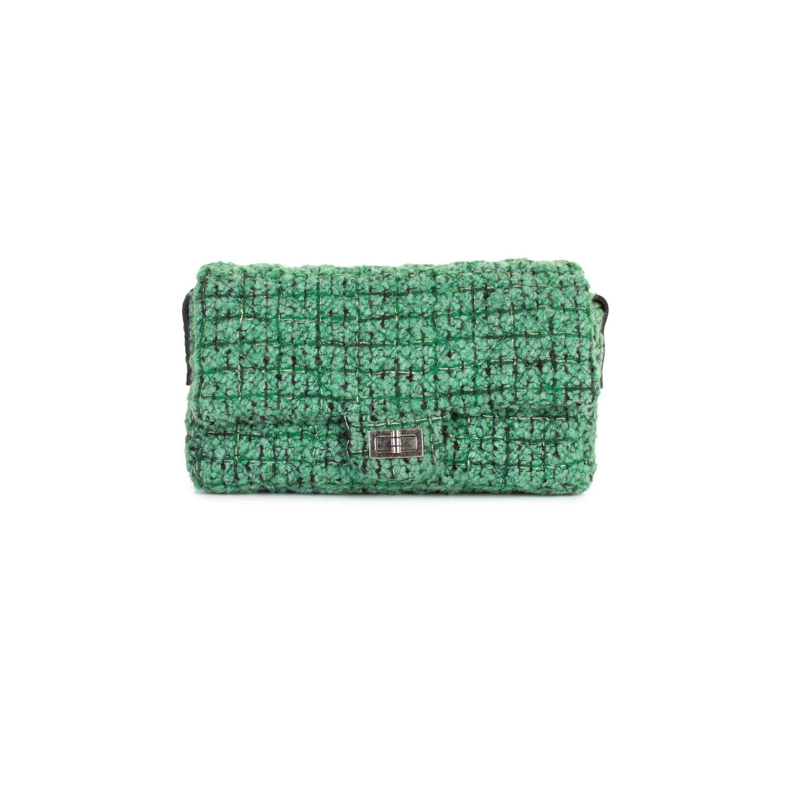 Green Tweed Crossbody Flap Bag by Chanel - Le Dressing Monaco