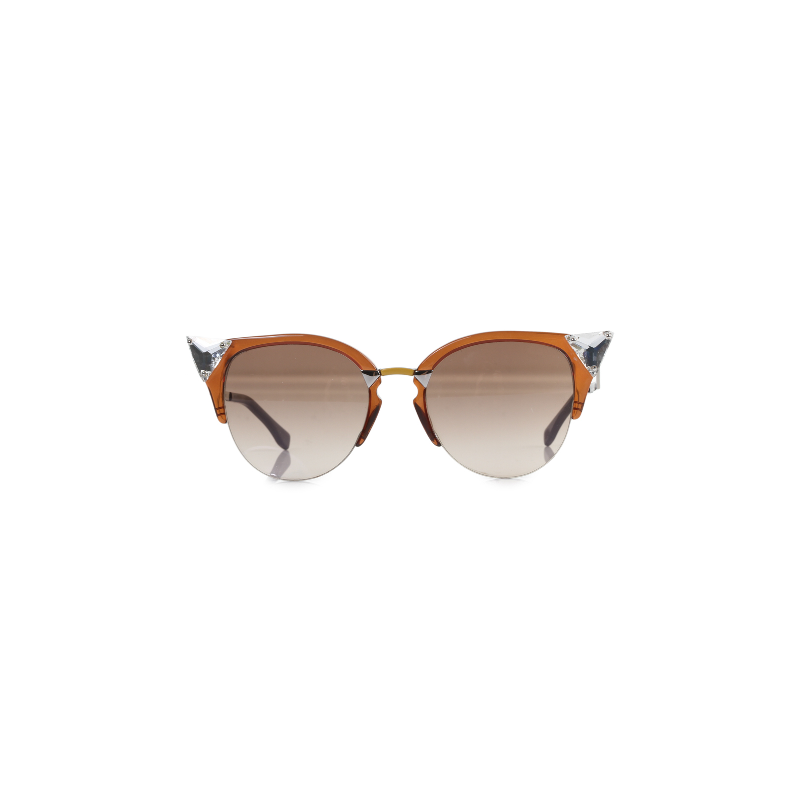 Brown Crystal Embellished Sunglasses by Fendi - Le Dressing Monaco