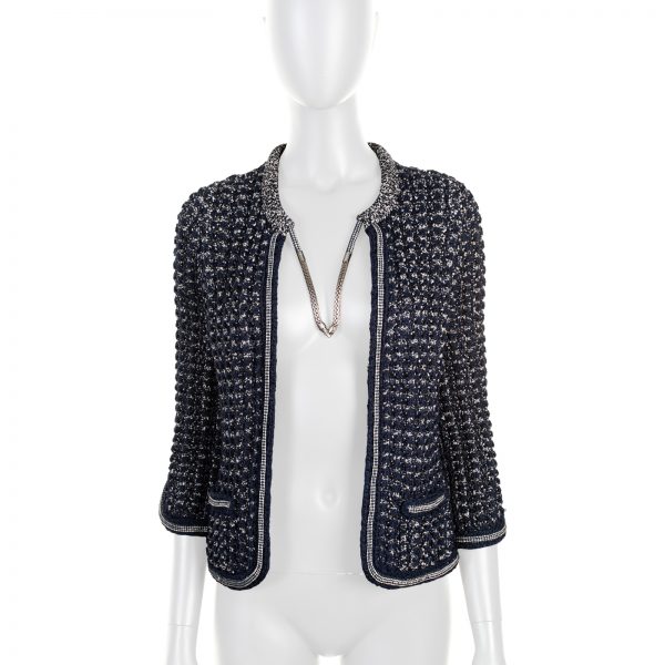 Crochet Knitted Neck Chain Jacket by Chanel - Le Dressing Monaco